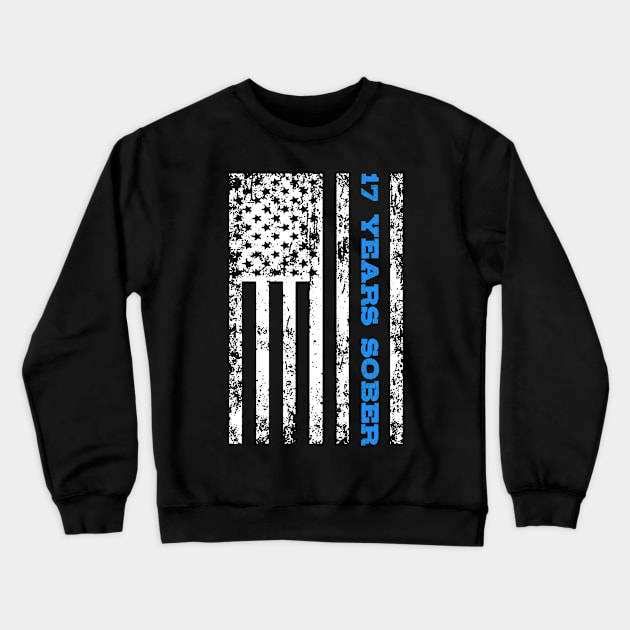 17 Years Sober Crewneck Sweatshirt by mikevdv2001